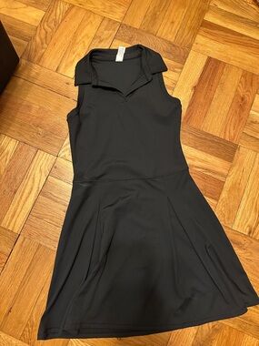 90 Degree By Reflex Sleeveless Black Polo Dress